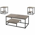 Daphnes Dinnette Dark Taupe & Black Metal Table Set - 3 Piece DA3070082